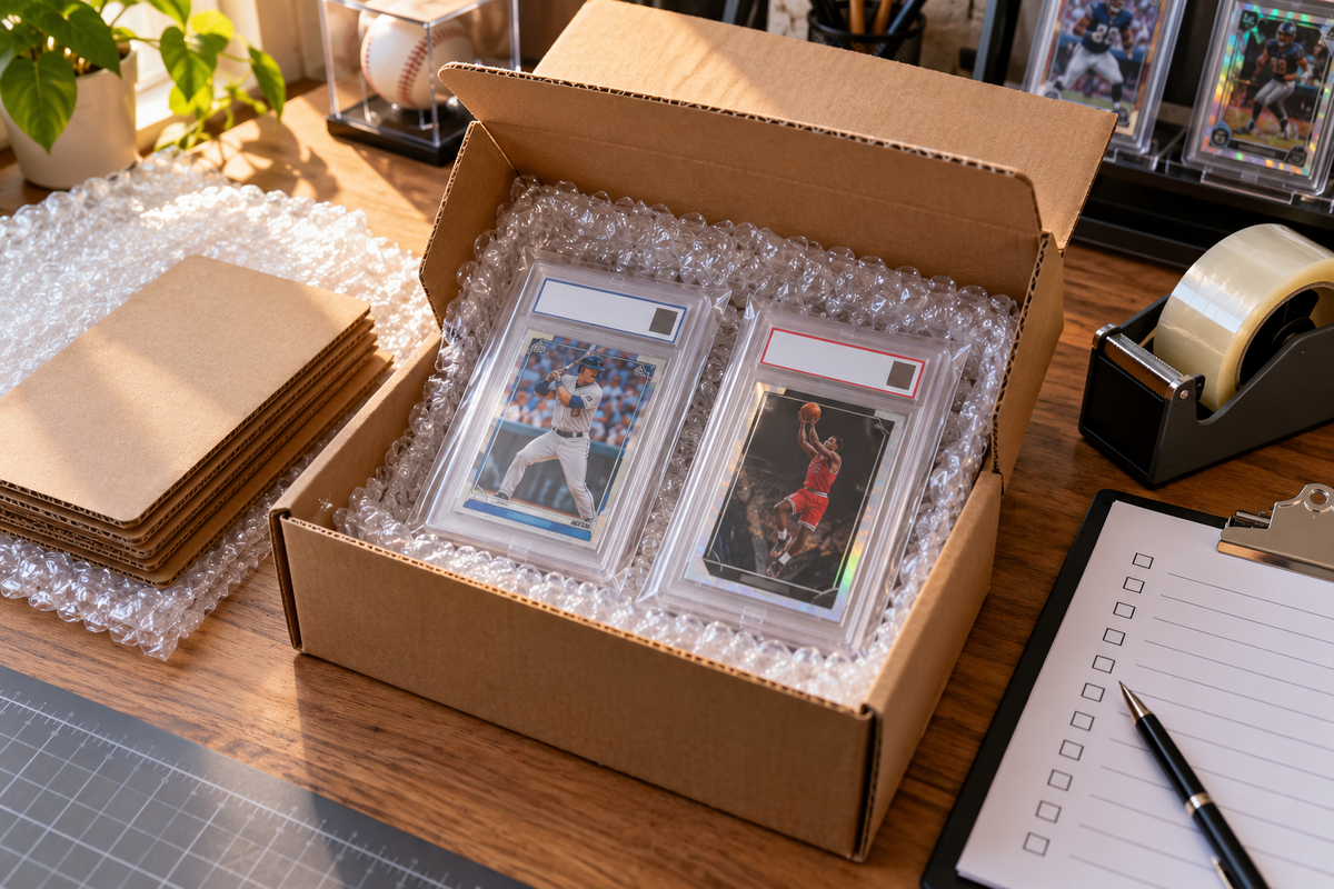 How to ship graded trading card slabs safely with bubble wrap and a box