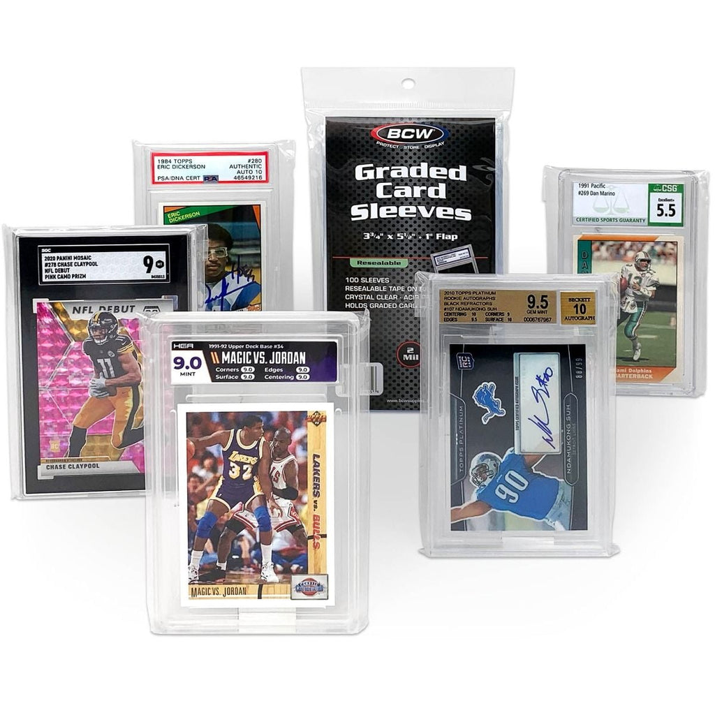 BCW Resealable Graded Card Sleeves 100 Pack PSA BGS SGC Slab Protection