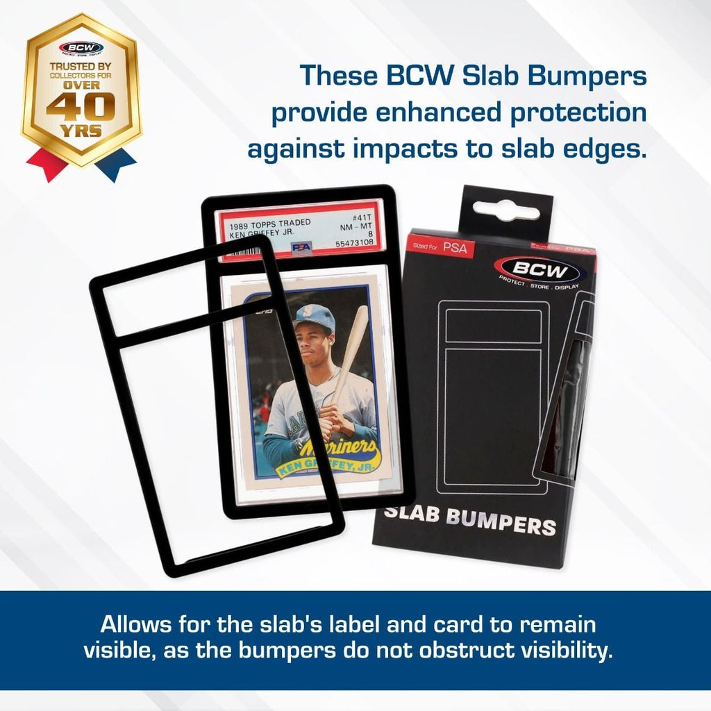 BCW PSA Slab Bumper Guards — Black 6 Pack for Graded Card Protection