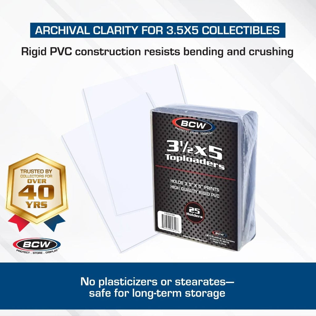 BCW 3.5x5 Topload Holders 25 Count for Photos and Index Cards