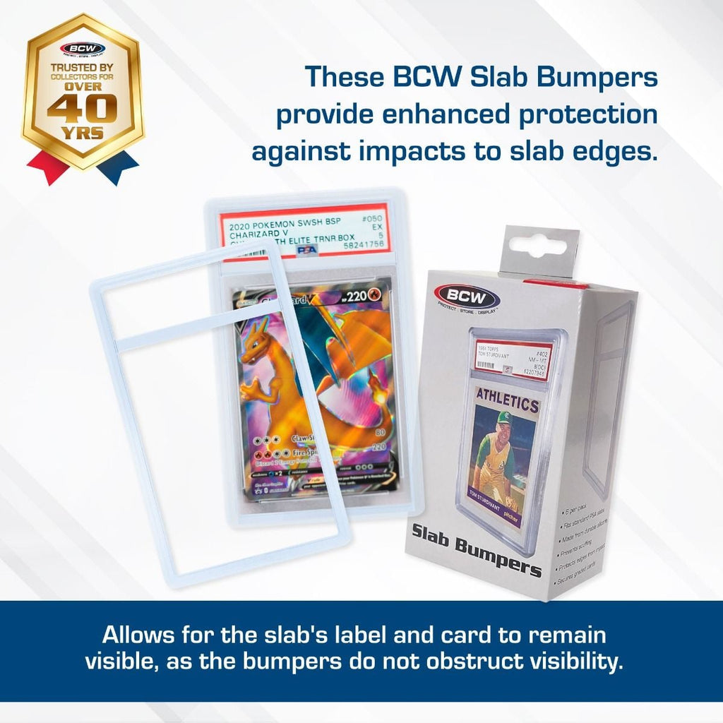 BCW PSA Slab Bumper Guards — Clear 6 Pack for Graded Card Protection