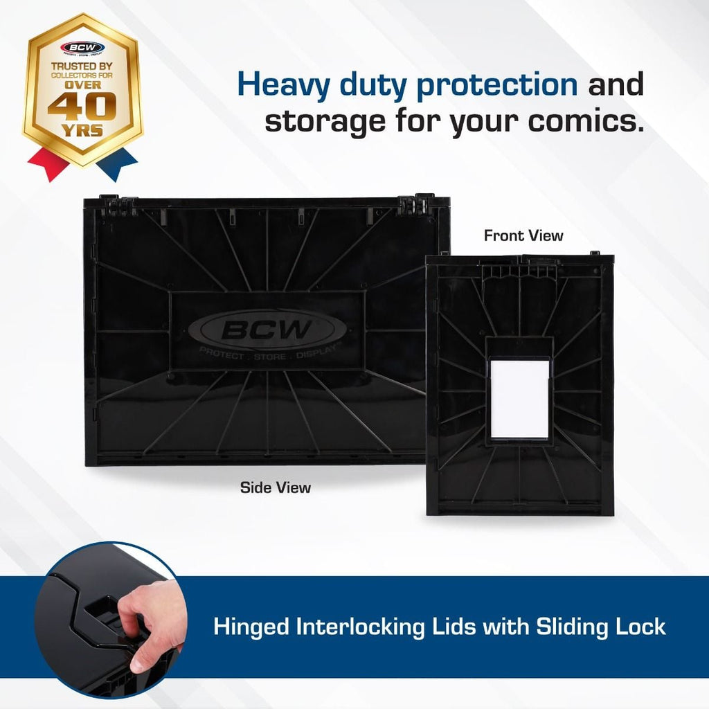 BCW Graded Comic Book Storage Bin — Black Slab Organizer for CGC & CBCS