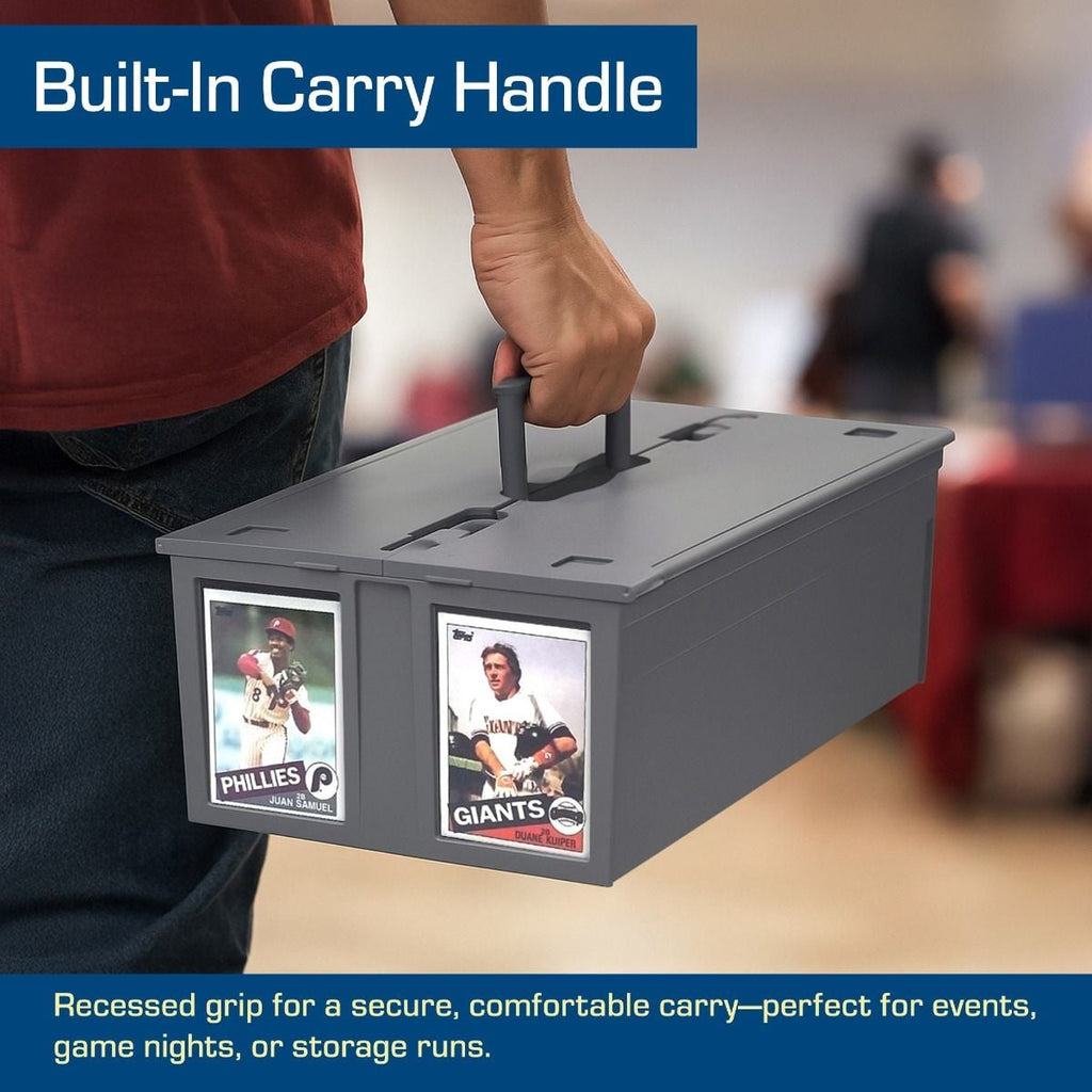 BCW 1,600-count gray storage bin — detail view