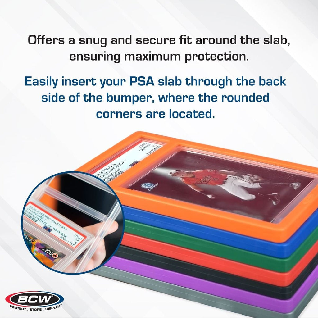 BCW PSA Slab Bumper Guards — Black 6 Pack for Graded Card Protection