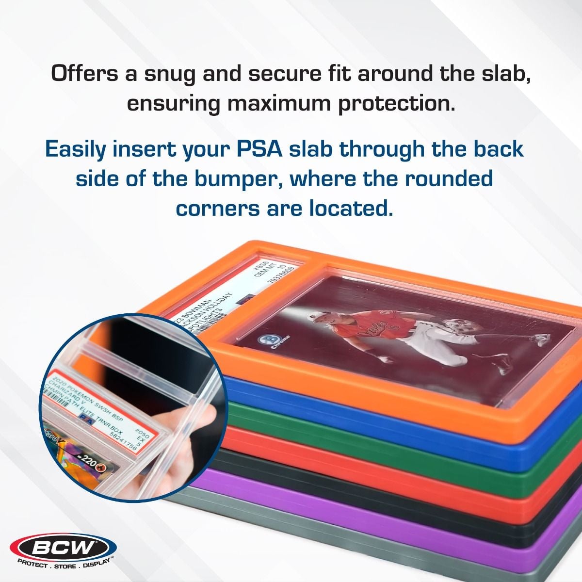 BCW PSA Slab Bumper Guards — Black 6 Pack for Graded Card Protection