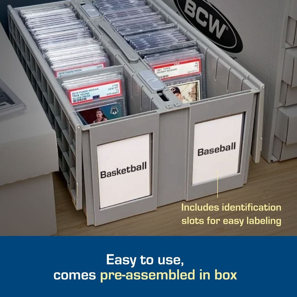 BCW 2-Row Graded Card Storage Bin — Holds Approximately 100 Slabs