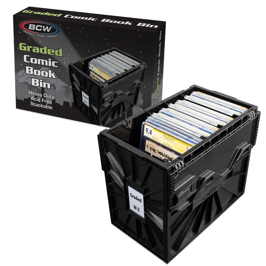 BCW Graded Comic Book Storage Bin — Black Slab Organizer for CGC & CBCS