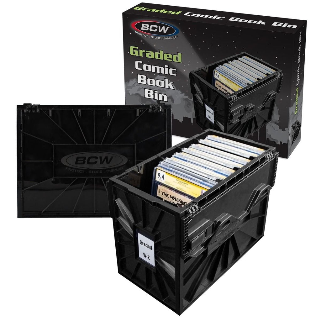 BCW Graded Comic Book Storage Bin — Black Slab Organizer for CGC & CBCS