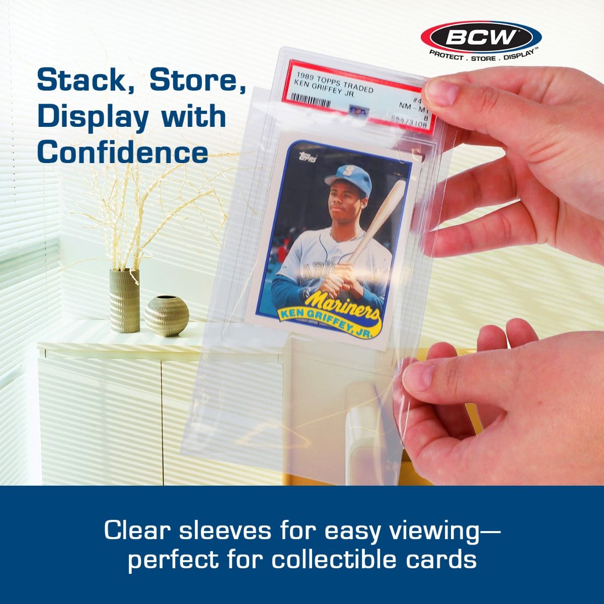 BCW Resealable Graded Card Sleeves 100 Pack PSA BGS SGC Slab Protection