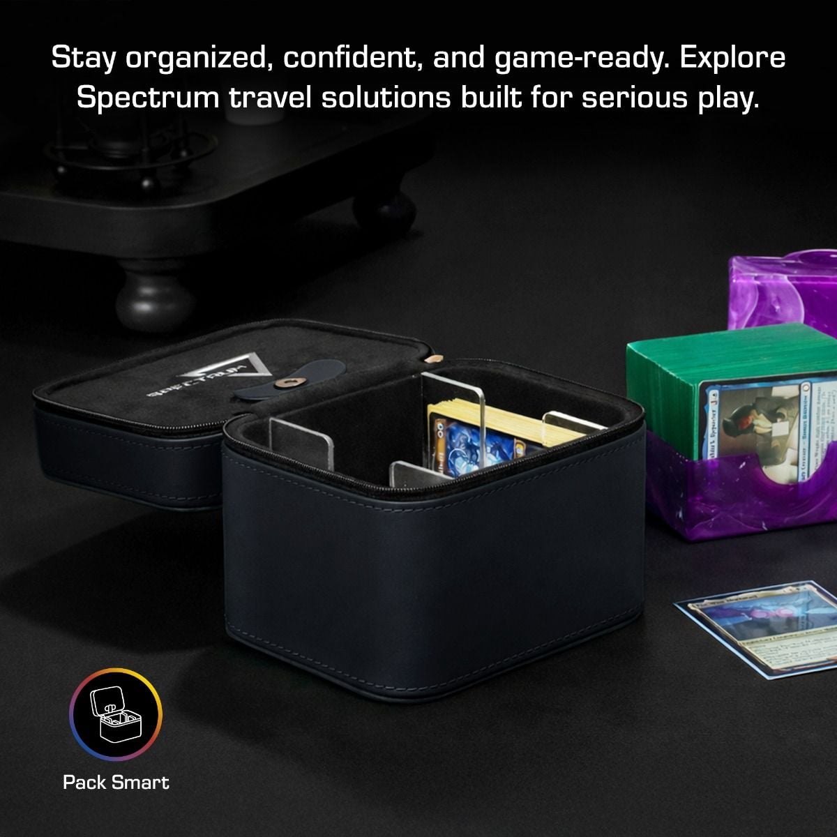 BCW Prism Matrix Magnetic Deck Box - Black, 100+ Double-Sleeved Cards