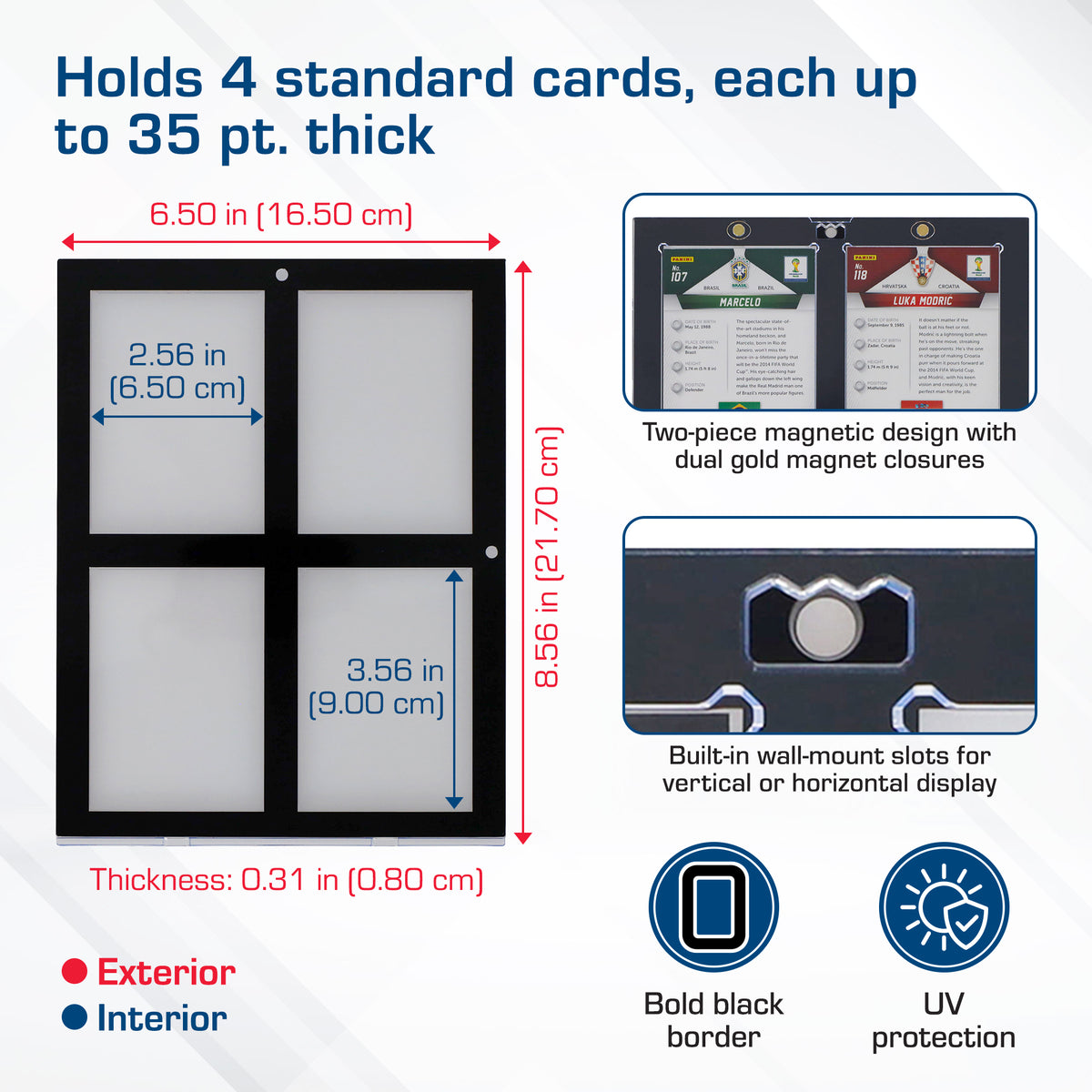 4-card 35 PT black-border magnetic holder product graphic 4