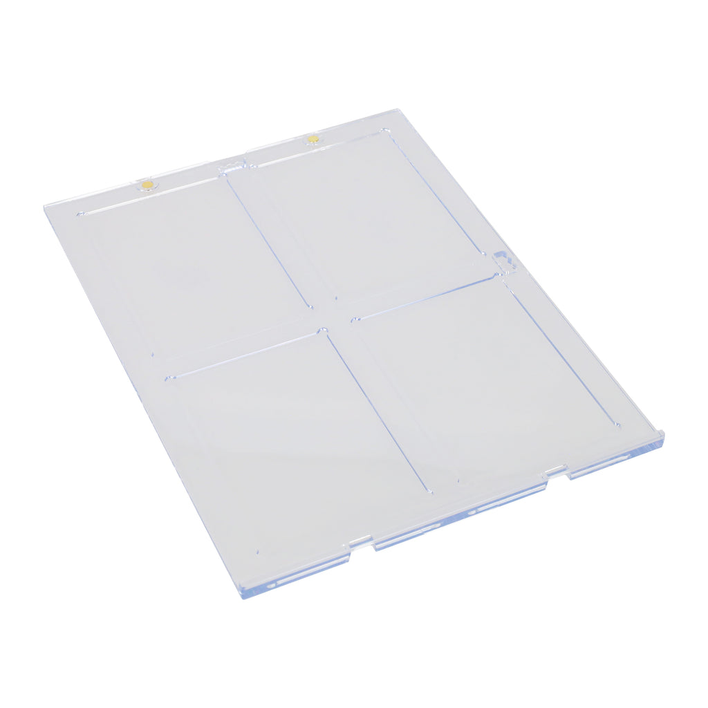 4-card 35 PT black-border magnetic holder rear angled view