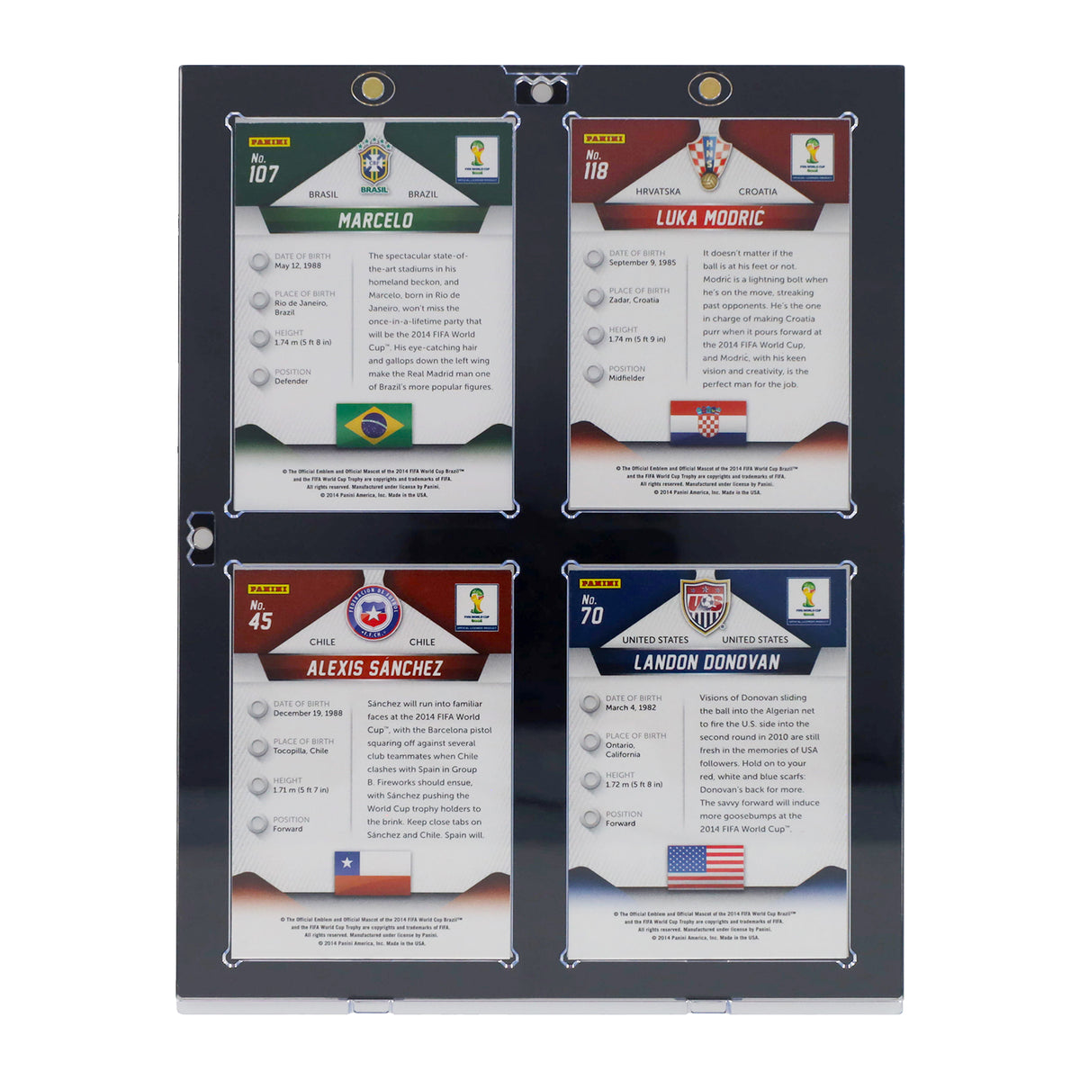 4-card 35 PT black-border magnetic holder rear view