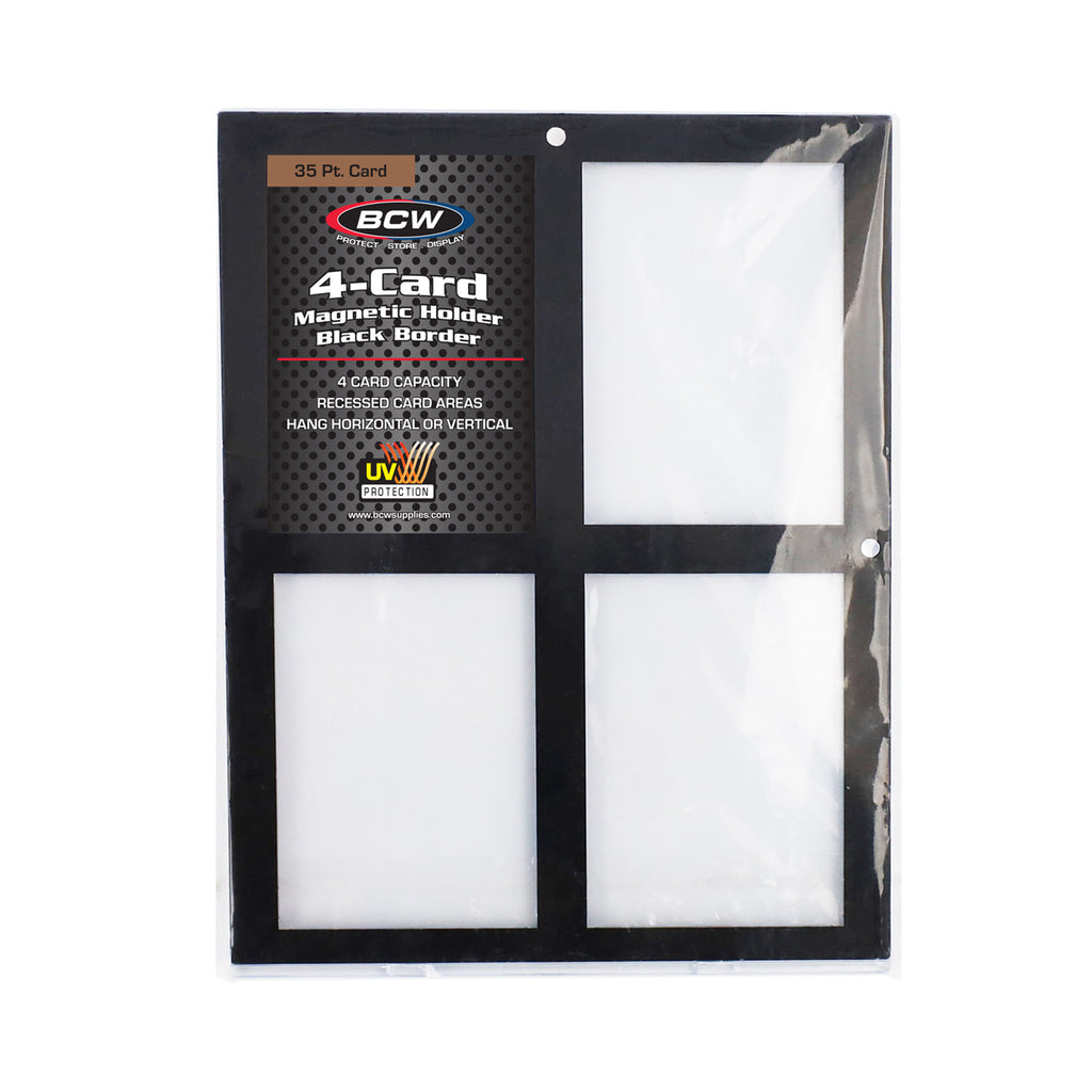 4-card 35 PT black-border magnetic holder package insert