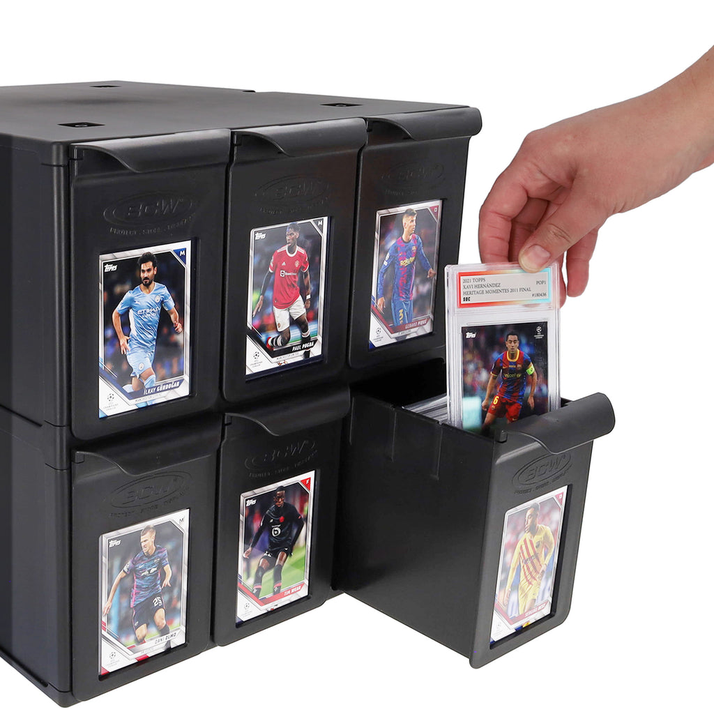 BCW 6-drawer graded card cabinet — hand2