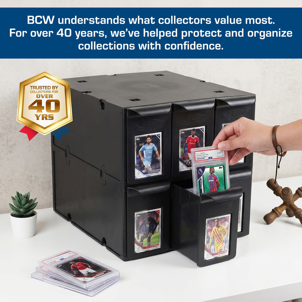 BCW 6-drawer graded card cabinet — info 2