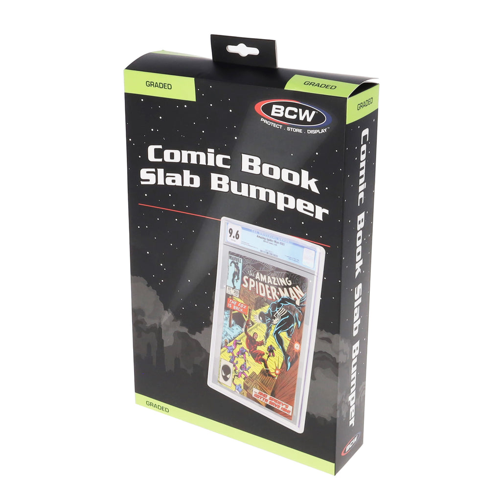 Angled front view of the BCW Comic Book Slab Bumper package