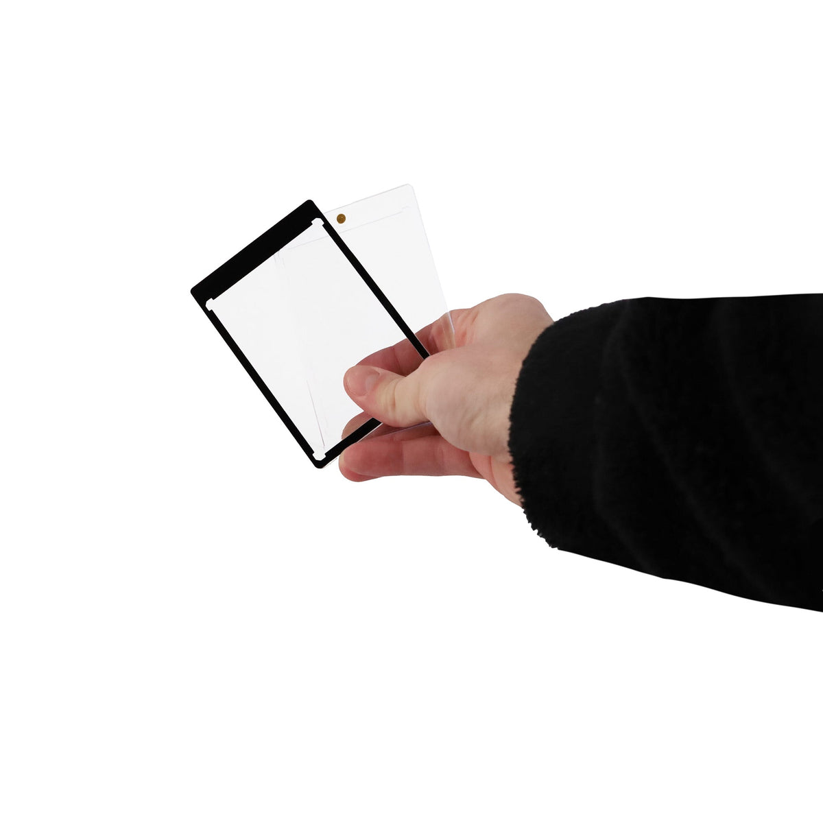 BCW Magnetic Card Holder 35 PT Black Border in hand