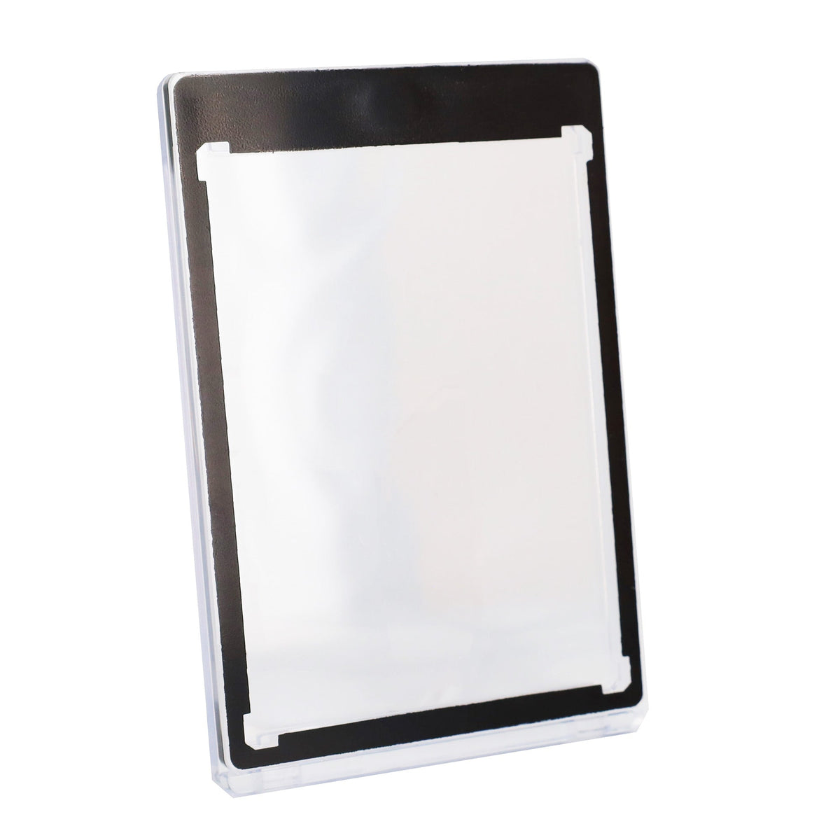 BCW 35 PT black-border magnetic card holder — Angled holder view
