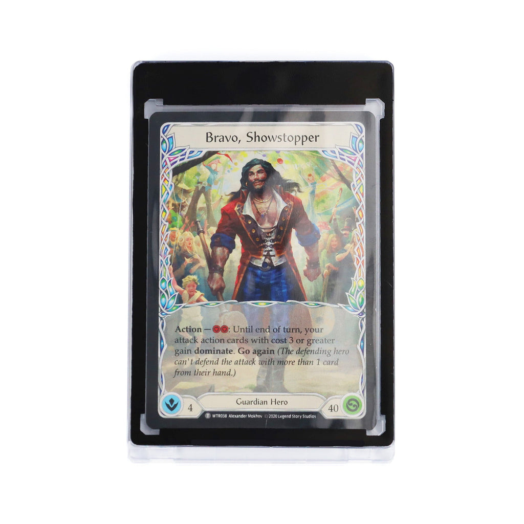 BCW 35 PT black-border magnetic card holder — Glare / Magic card example