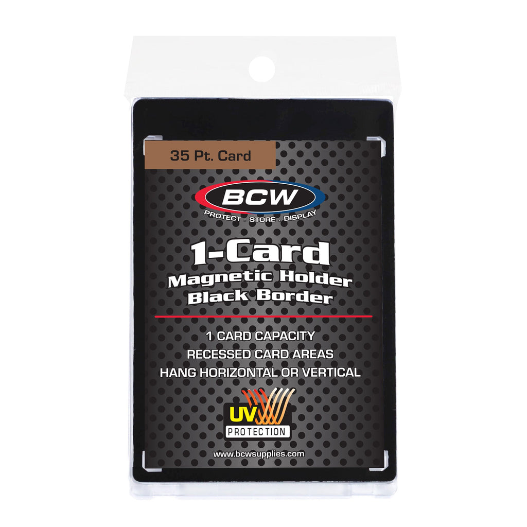 BCW 35 PT black-border magnetic card holder — Product packaging
