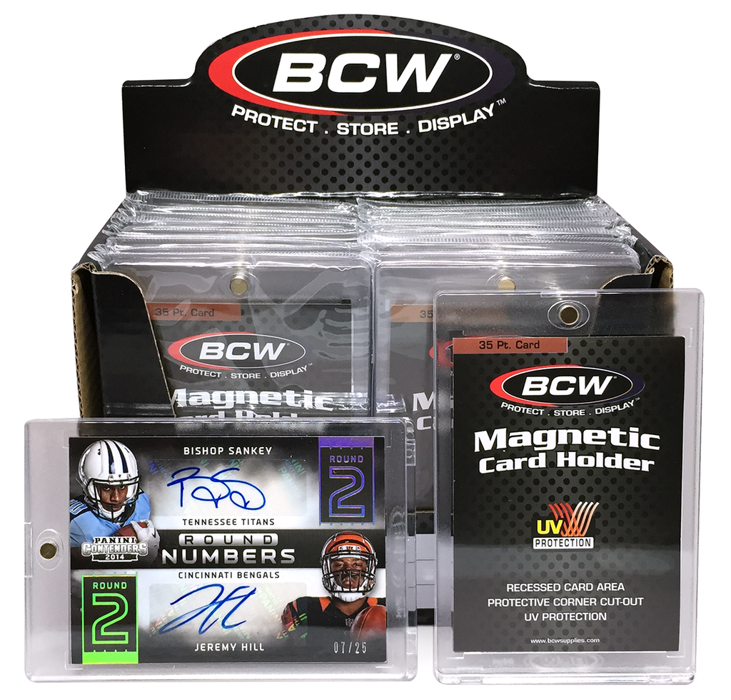 BCW magnetic card holder for two cards, front and back display