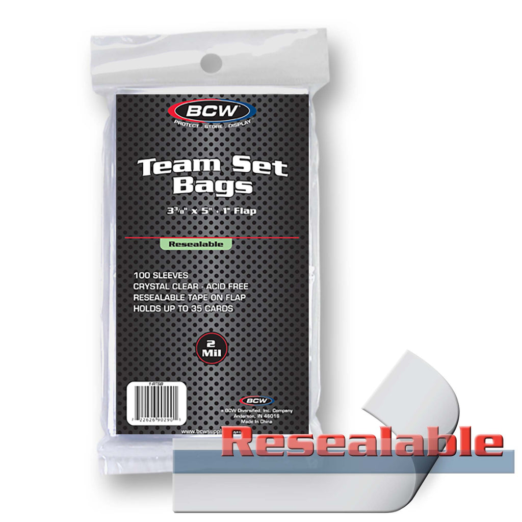 BCW resealable team set bags 100 pack packaging