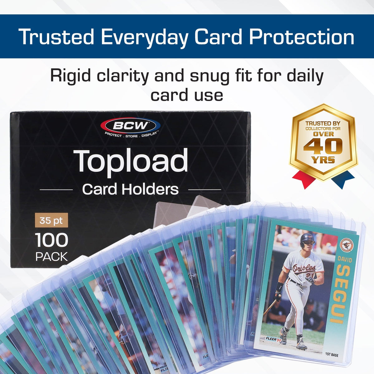 BCW 3x4 Topload Holder - Standard 100 Ct — BCW 3x4 Topload Holder 100 Count product details