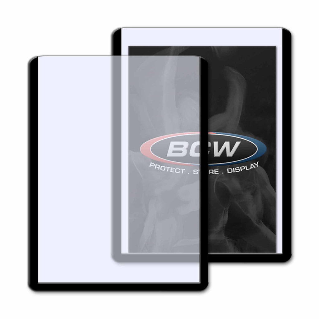 BCW 3x4 black-border topload holder, clear holder shown from the front