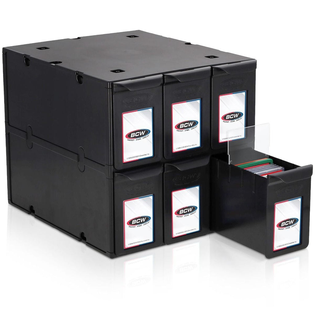 BCW 6-Drawer Graded Card Catalog in black