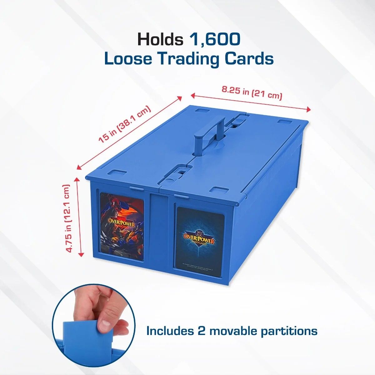 Official BCW 1600-count card storage bin, blue; product image 4