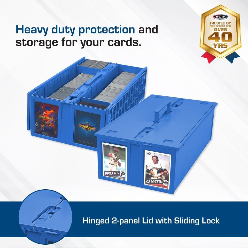 Official BCW 1600-count card storage bin, blue; product image 3