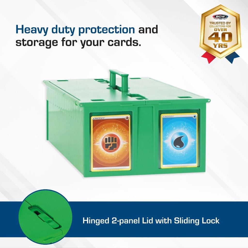 Official BCW 1600-count card storage bin, green; product image 3