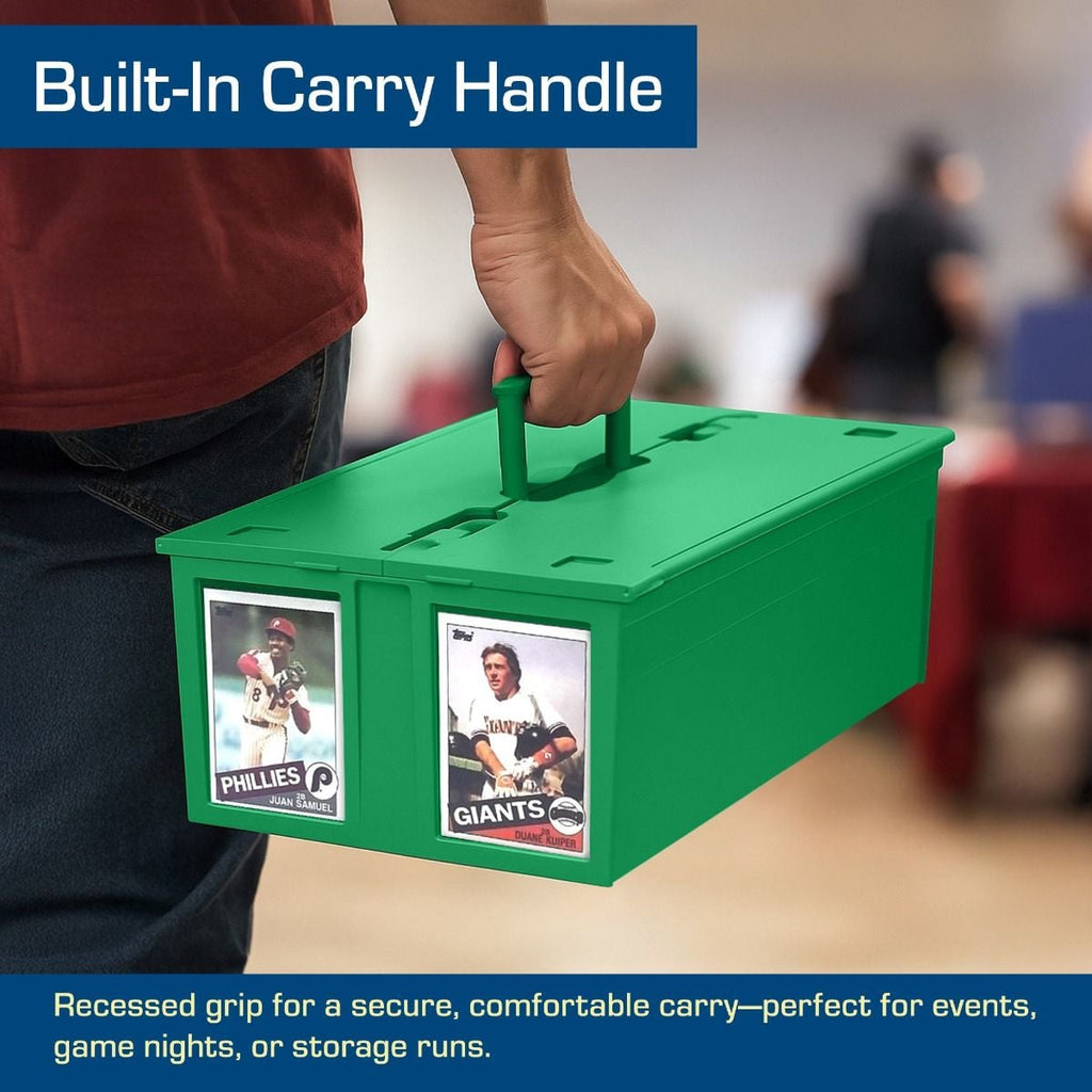 Official BCW 1600-count card storage bin, green; product image 5