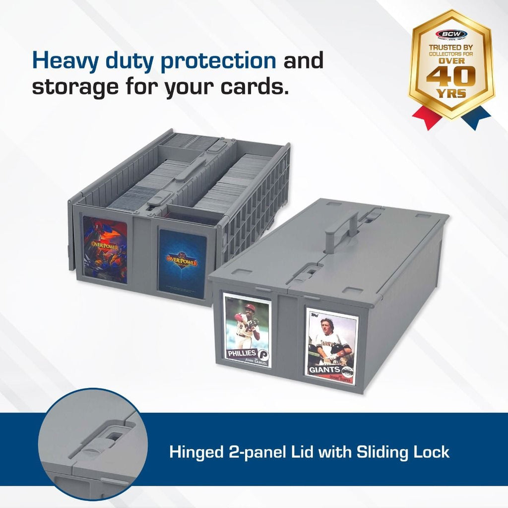 Official BCW 1600-count card storage bin, gray; product image 3
