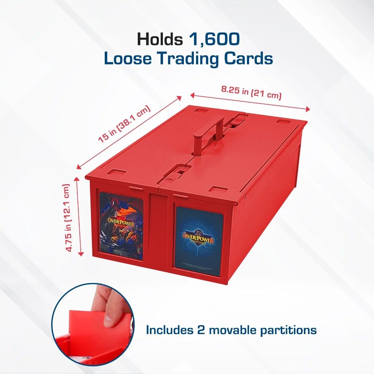 Official BCW 1600-count card storage bin, red; product image 4