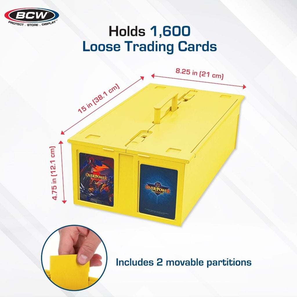 Official BCW 1600-count card storage bin, yellow; product image 4