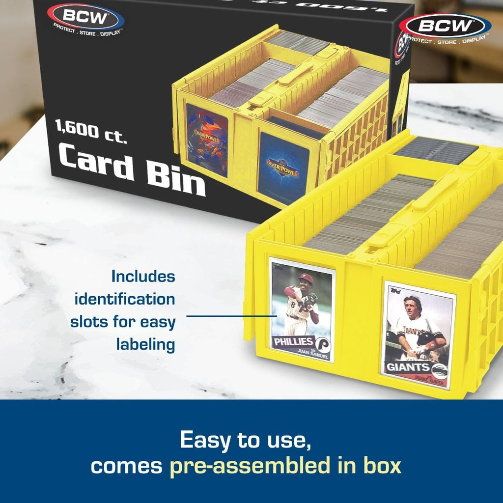 Official BCW 1600-count card storage bin, yellow; product image 5