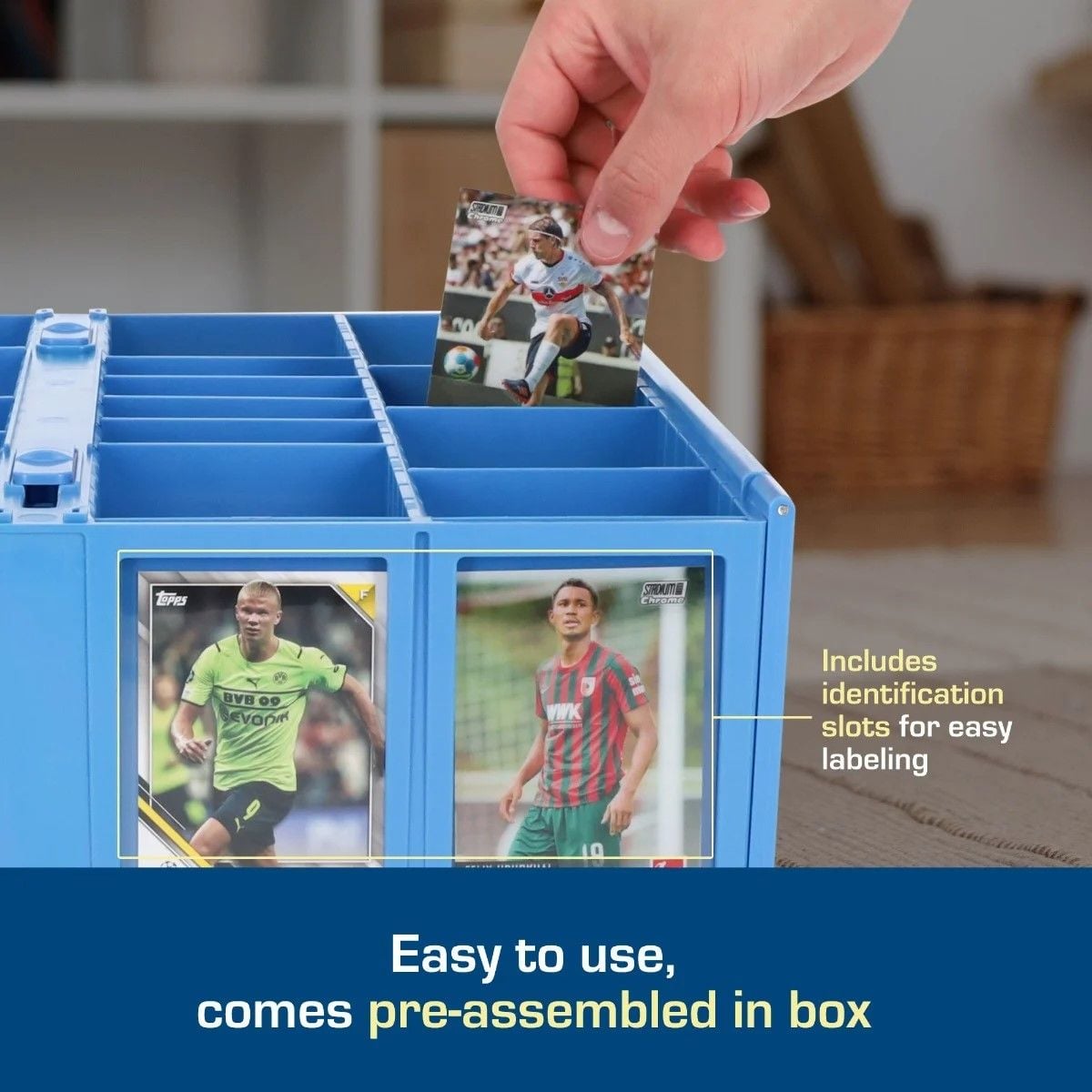 Official BCW 3200-count card storage bin, blue; product image 5