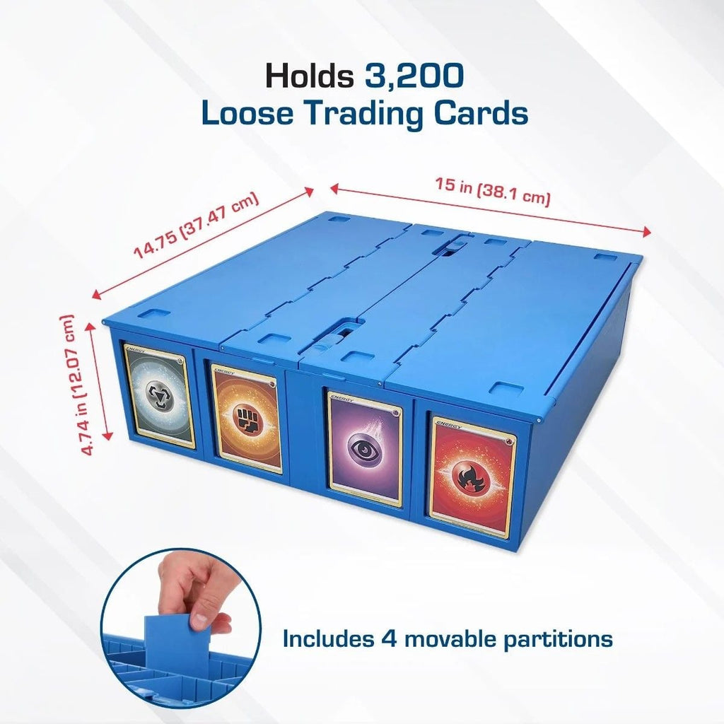 Official BCW 3200-count card storage bin, blue; product image 4