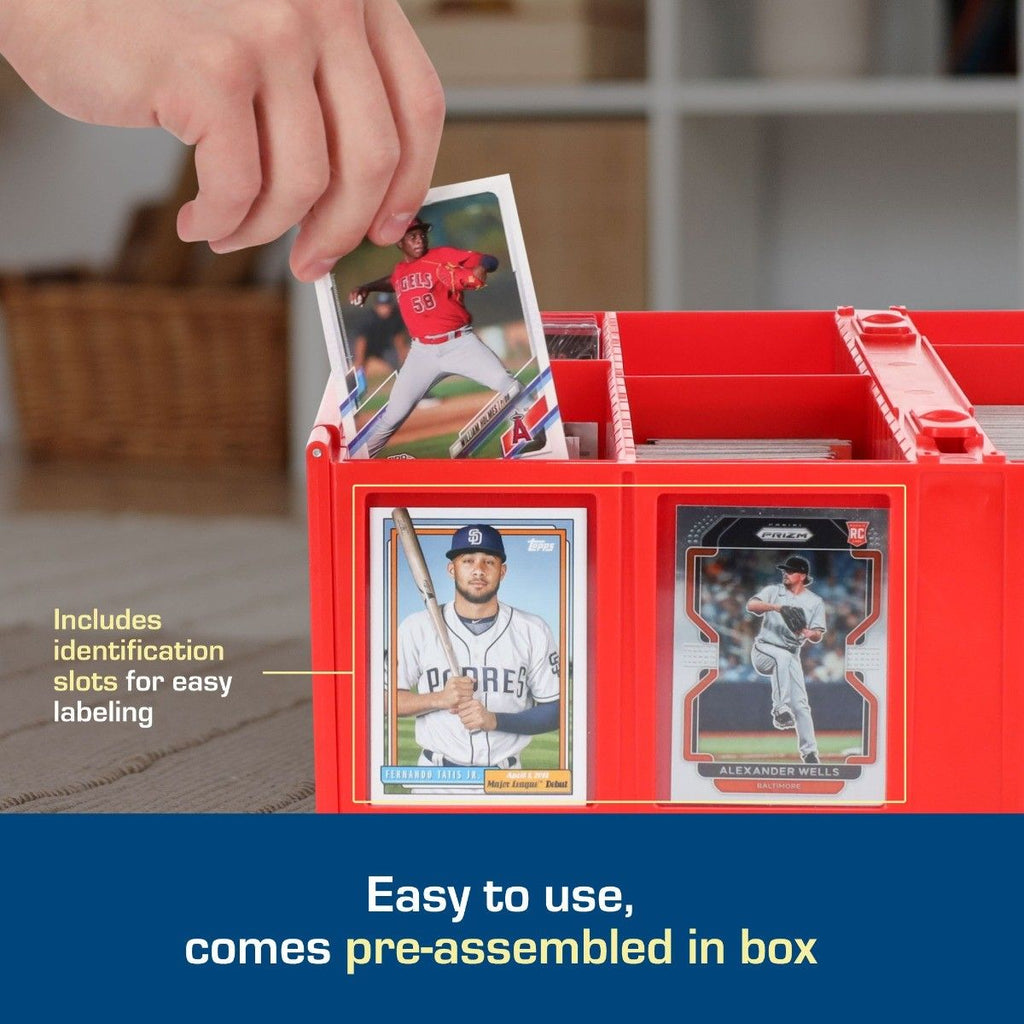 Official BCW 3200-count card storage bin, red; product image 5