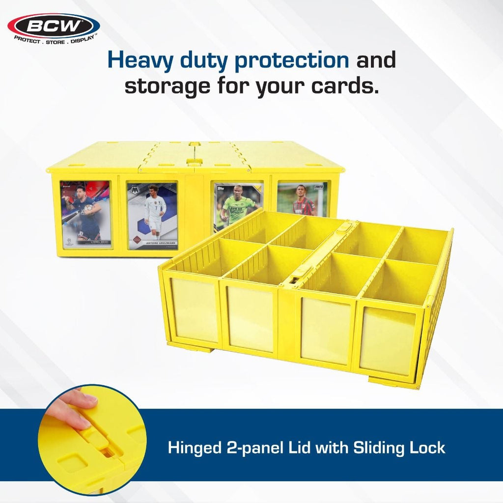 Official BCW 3200-count card storage bin, yellow; product image 3