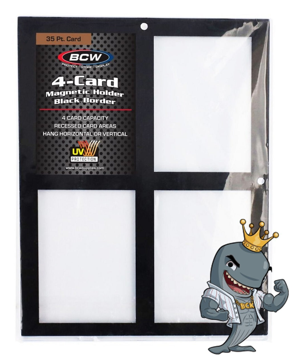 BCW 4-card 35 PT black border magnetic holder