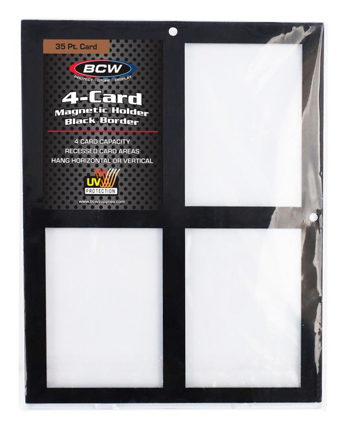 BCW 4-card 35 PT black border holder packaging