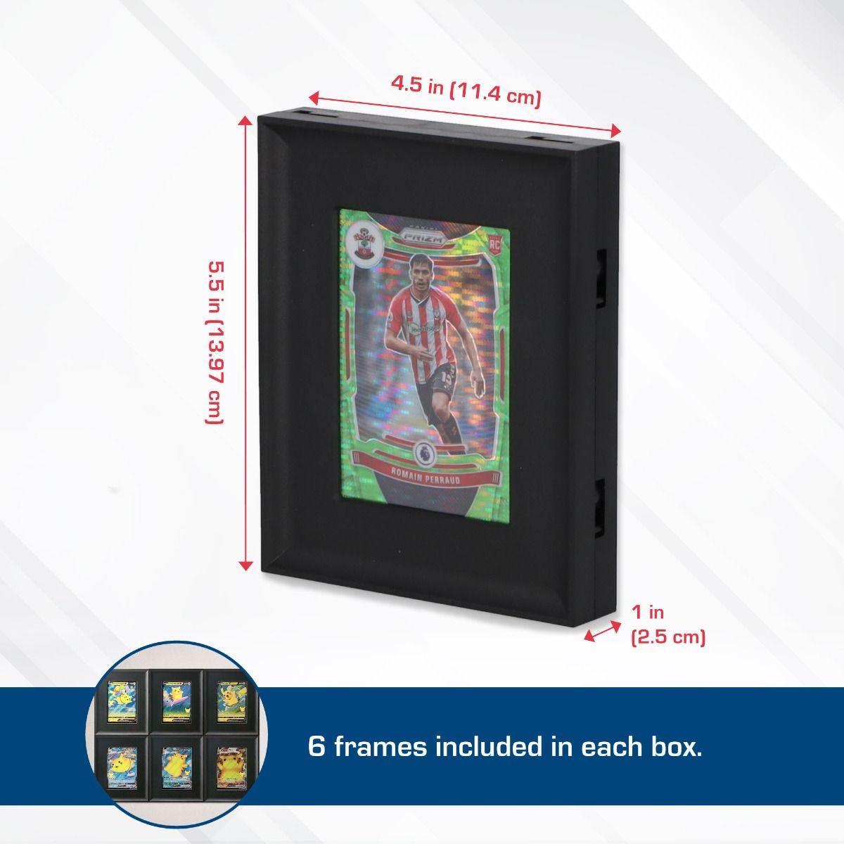 BCW black interlocking card frame for standard trading cards, six frames per box