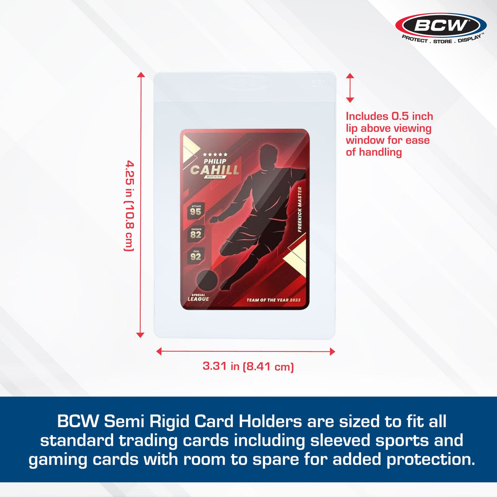 BCW Semi-Rigid Card Holder #1 detail for standard-card grading prep.