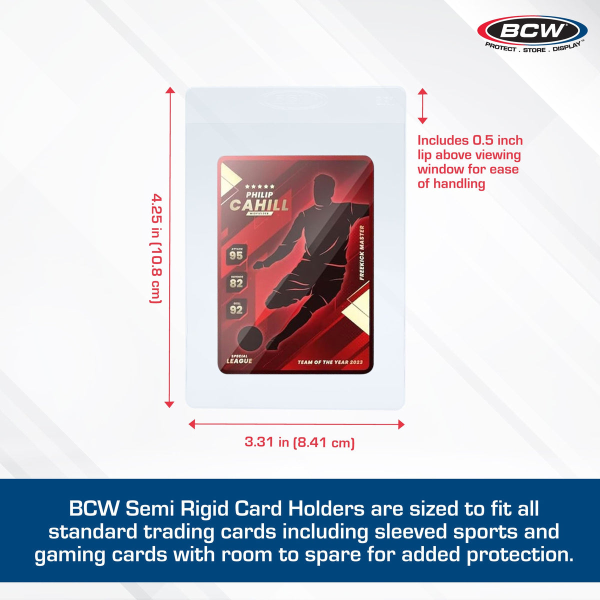 BCW Semi-Rigid Card Holder #1 detail for standard-card grading prep.