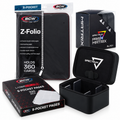 BCW TCG storage bundle with black Z-Folio, black Prism Matrix, and 100-count LaserWeld pages