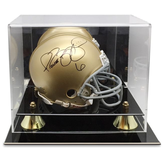 BCW acrylic mini helmet display case with mirrored back and mini helmet