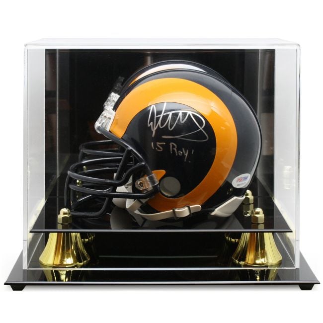 BCW acrylic mini helmet display case with mini football helmet